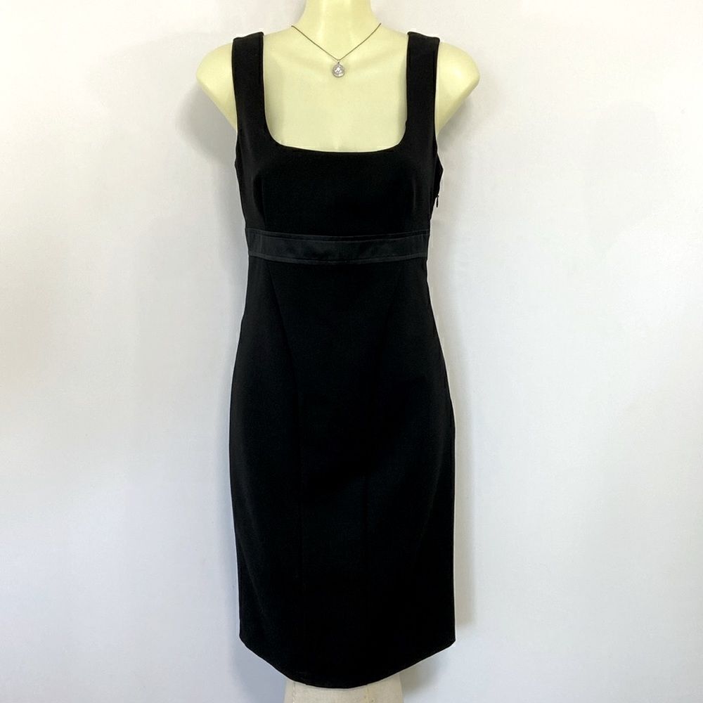 Love Moschino Dress Black Sheath Wool Blend Empire Line NWOT Sz 4